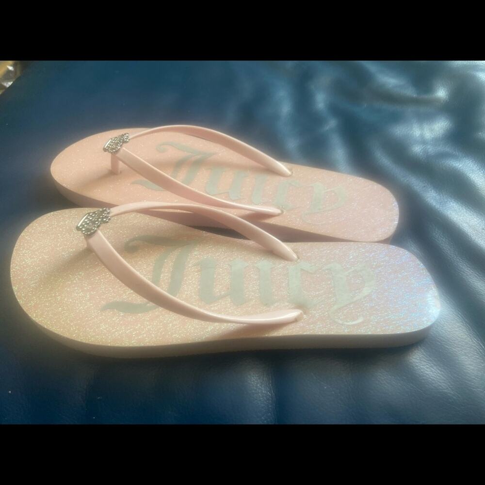 Juicy pink flip flops. Worn gently.